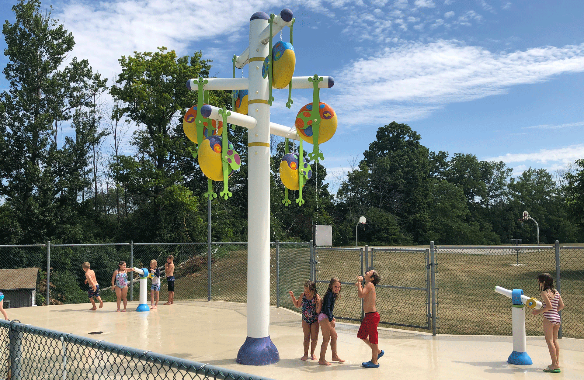 kids playing at pool at summer day camp in ayr cambridge and paris ontario