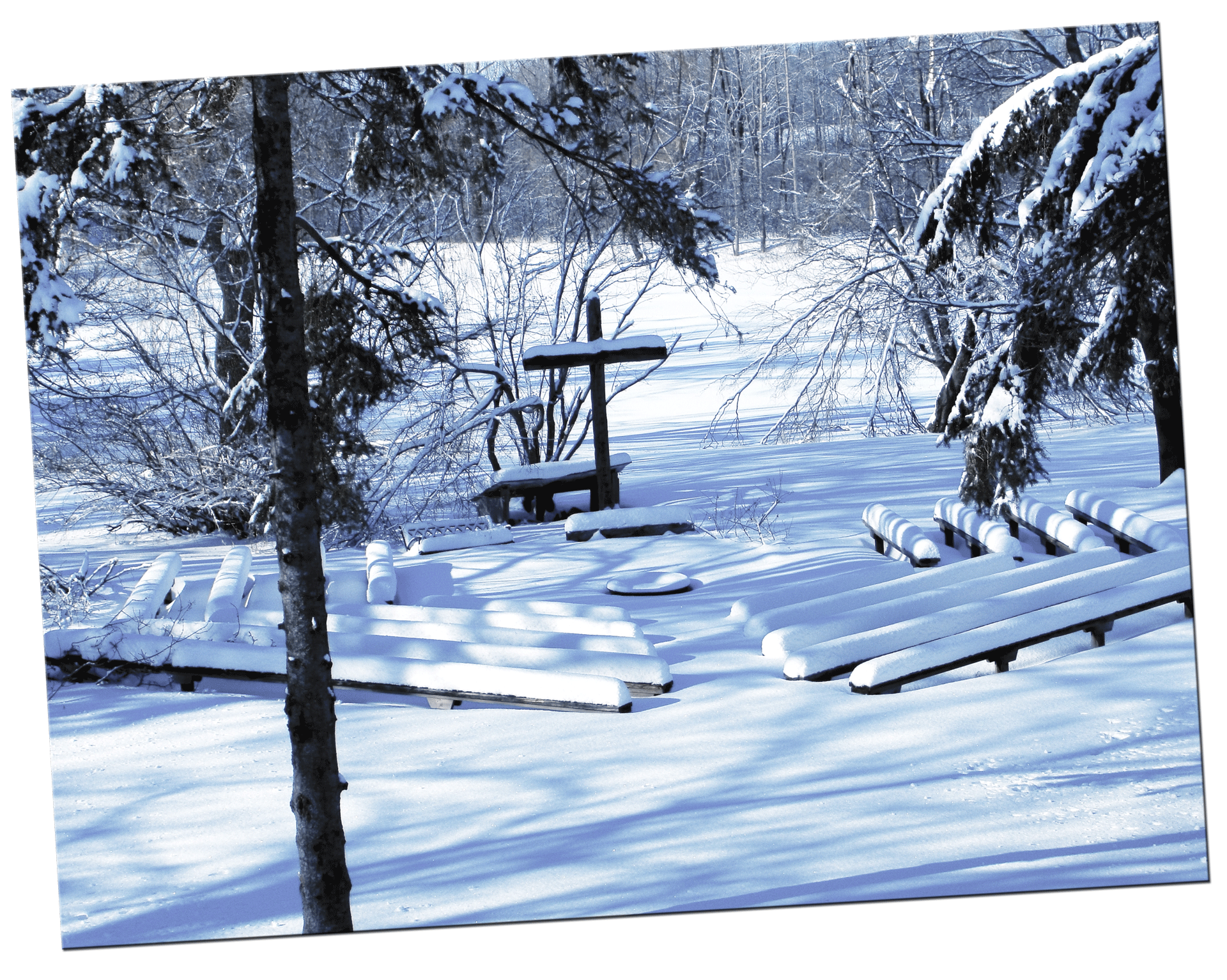 the cross in winter at Christian retreat centre cross ontario